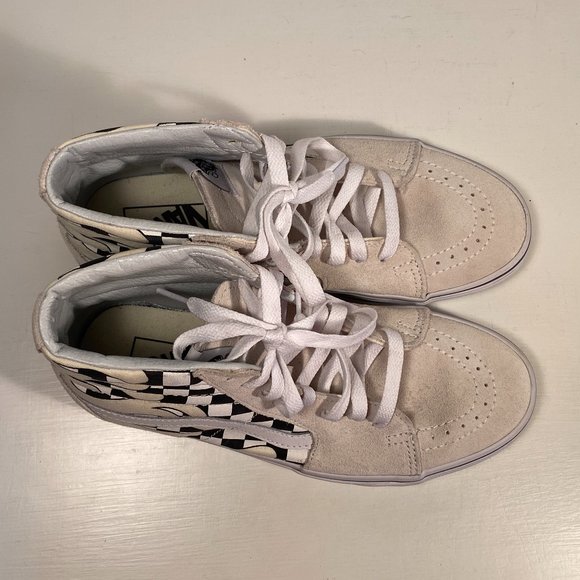 Vans SK8 Hi Checkerboard Flame Suede Sneakers Women Size 8 (men size 6.5) - Picture 5 of 8